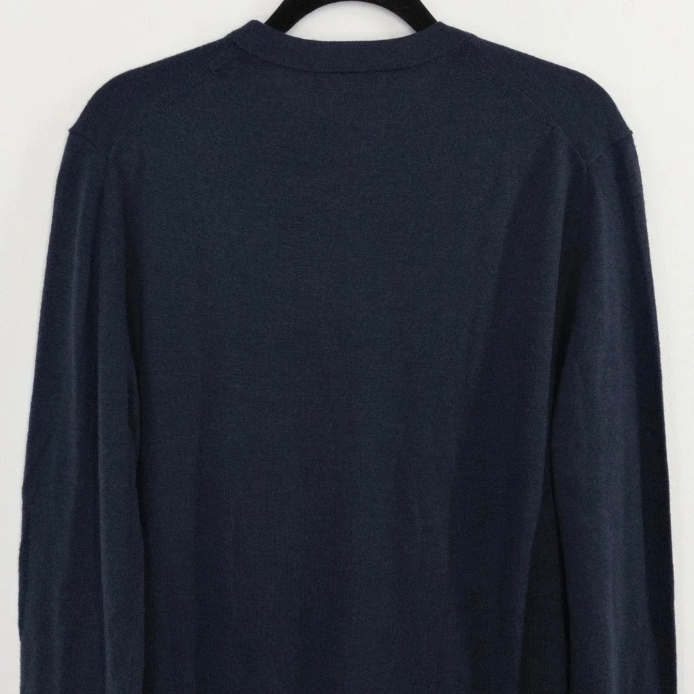Banana Republic Merino Wool Sweater Men's Medium Navy Crew Neck Lightweight NWT
